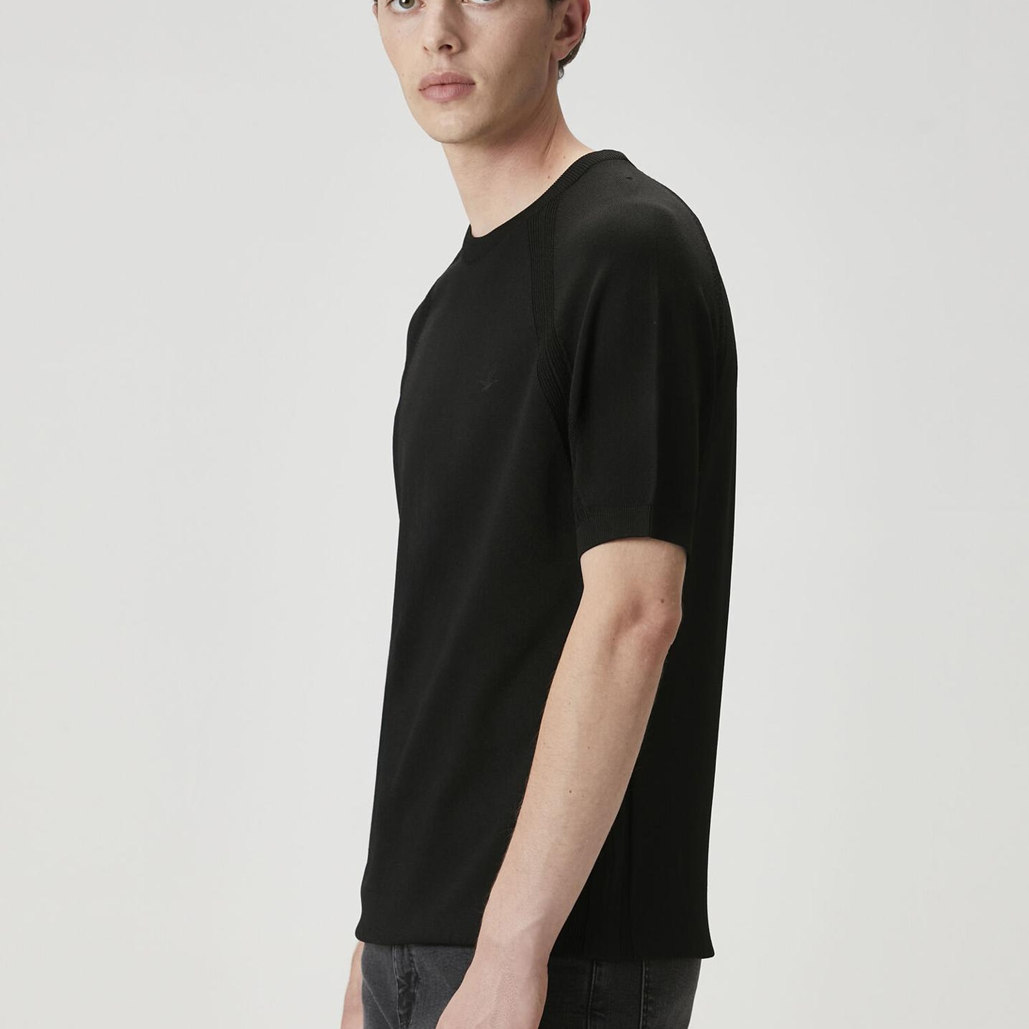 Beymen Club Erkek Siyah Kısa Kollu Kazak