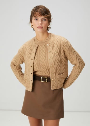  Beymen Club Kadın Camel Balıksırtı Örgü Hırka