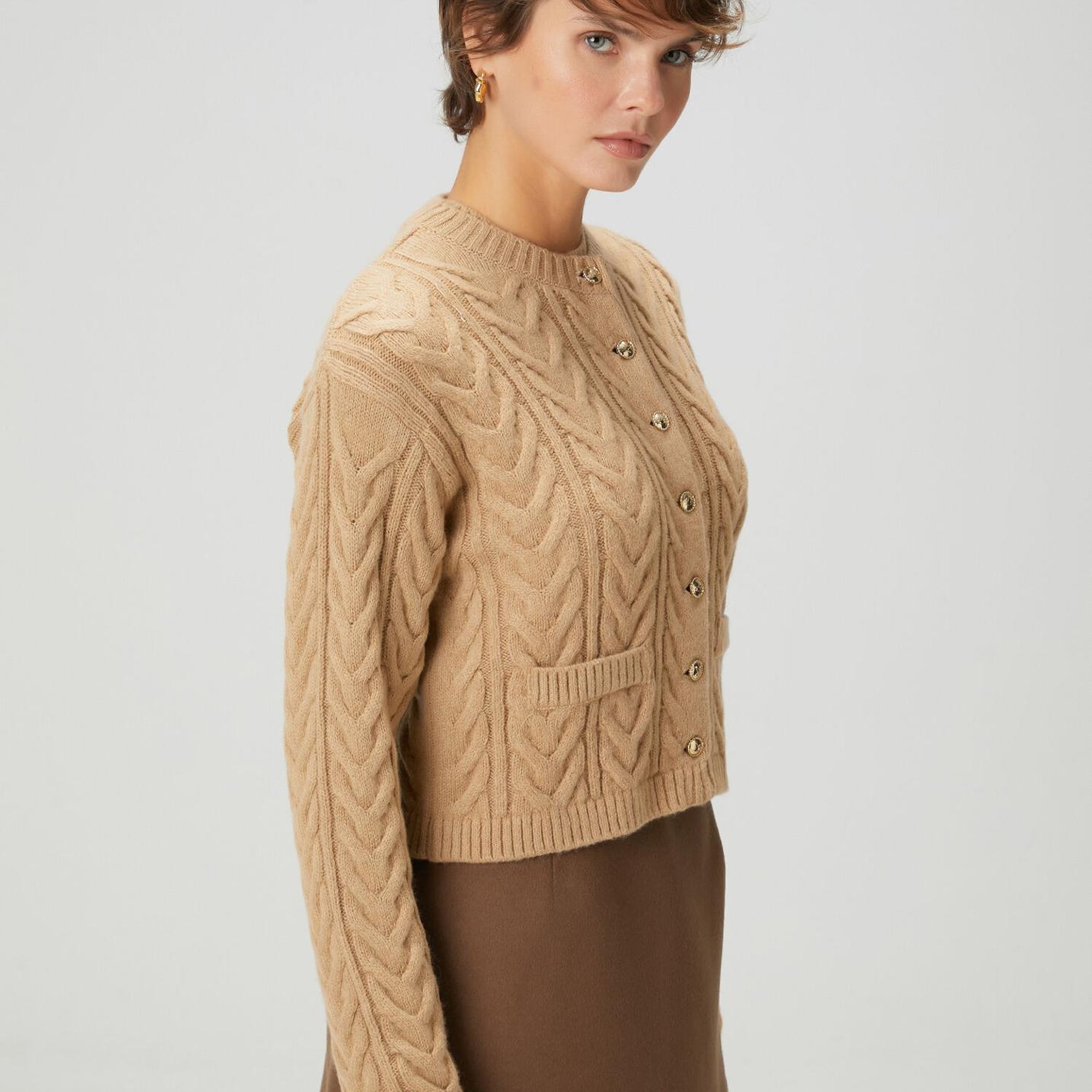 Beymen Club Kadın Camel Balıksırtı Örgü Hırka