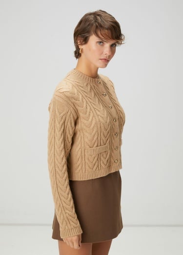  Beymen Club Kadın Camel Balıksırtı Örgü Hırka