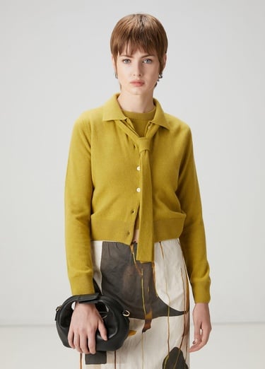  Beymen Club Kadın Yağ Yeşili Fular Detaylı Triko Hırka