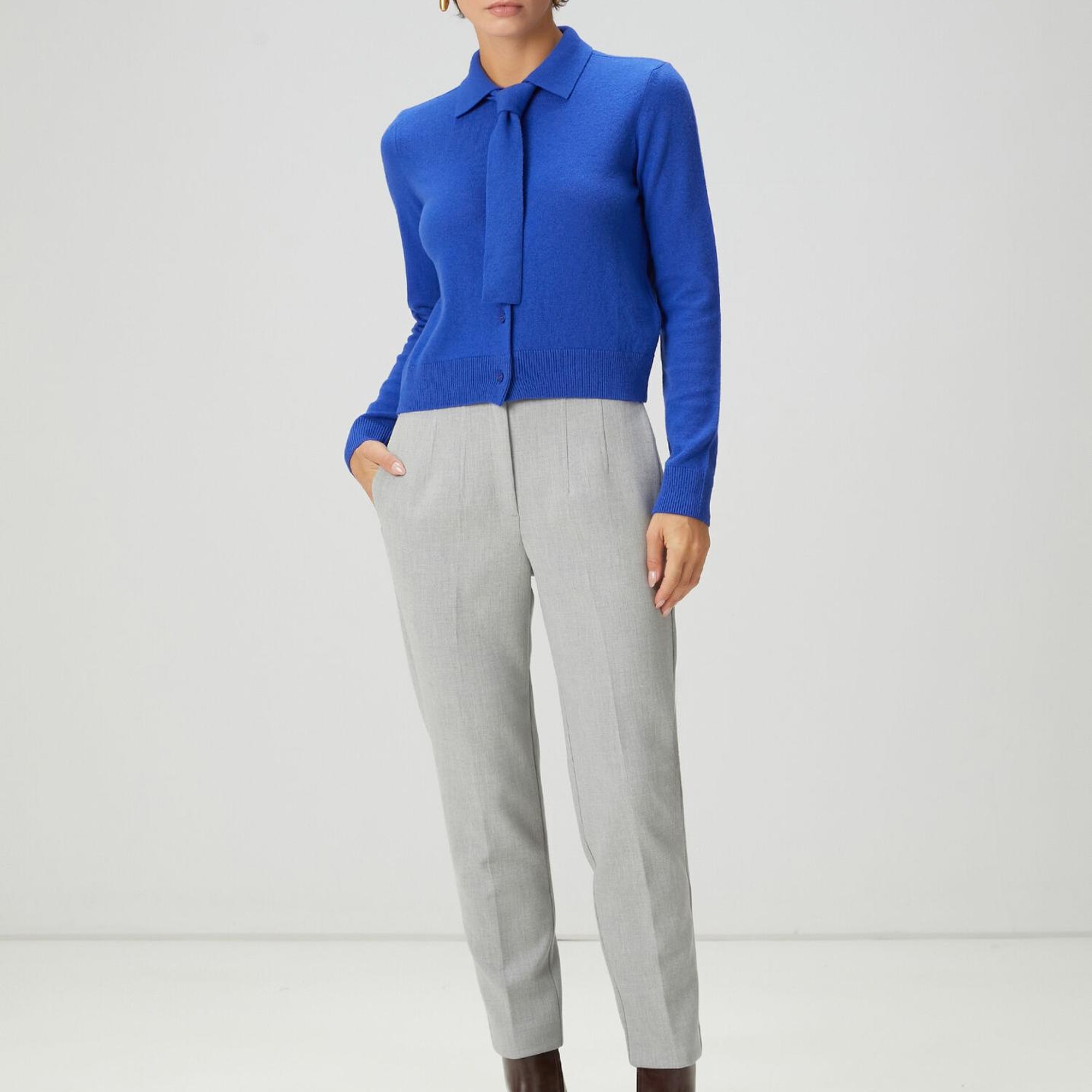 Beymen Club Kadın Kobalt Yün Polo Hırka