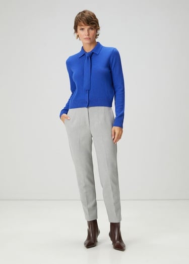  Beymen Club Kadın Kobalt Yün Polo Hırka