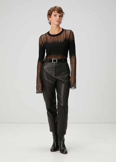  Beymen Club Kadın Siyah Crop Transparan Kazak