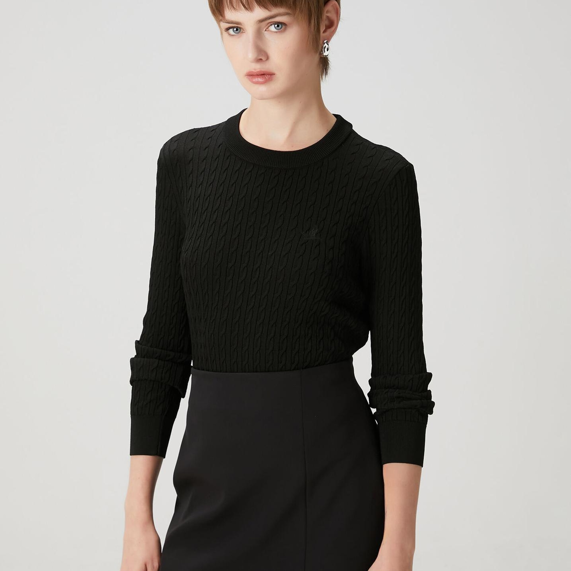 Beymen Club Kadın Siyah Saç Örgü Kazak