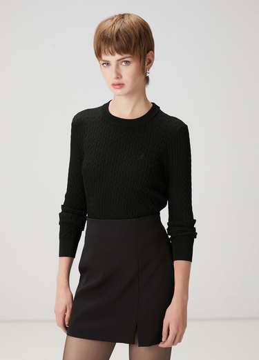  Beymen Club Kadın Siyah Saç Örgü Kazak