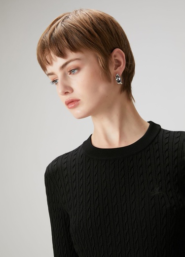  Beymen Club Kadın Siyah Saç Örgü Kazak