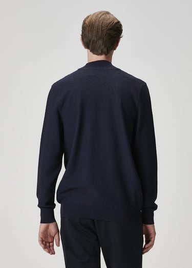  Beymen Club Erkek Lacivert Yarım Balıkçı Yaka Kazak