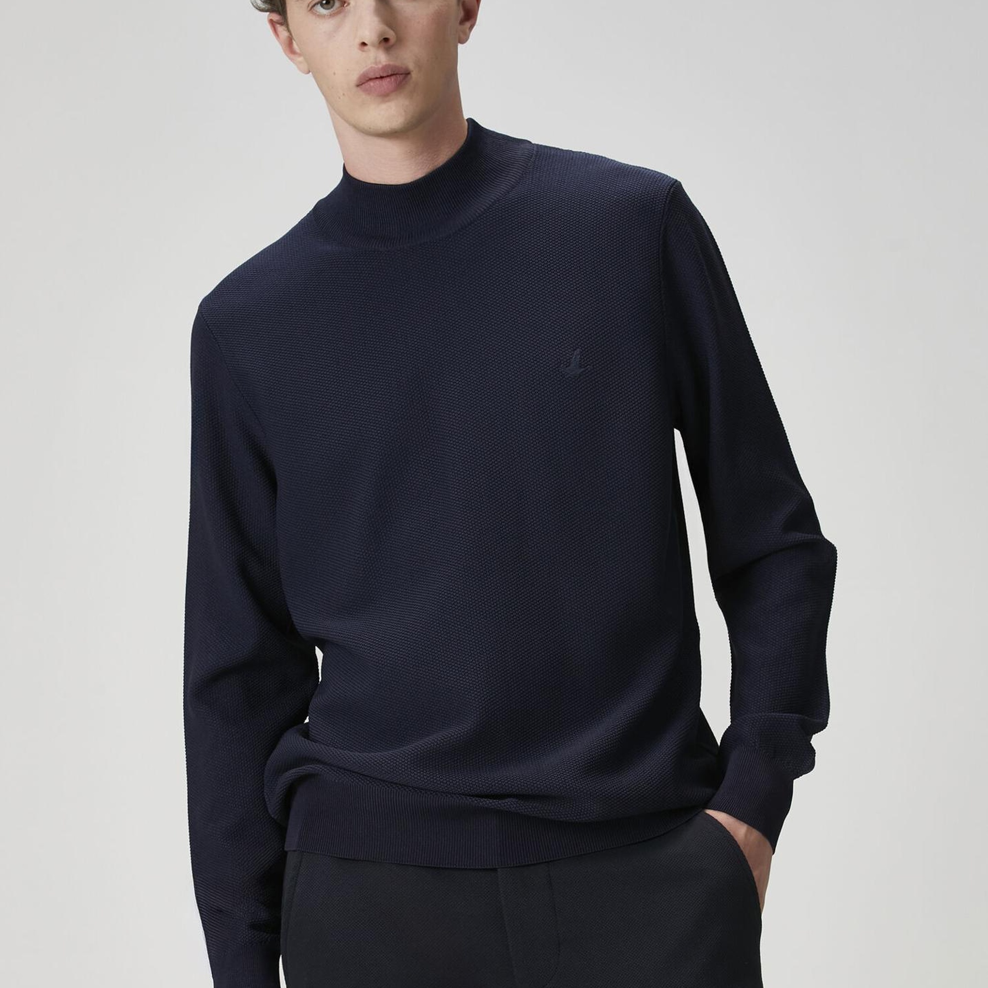 Beymen Club Erkek Lacivert Yarım Balıkçı Yaka Kazak