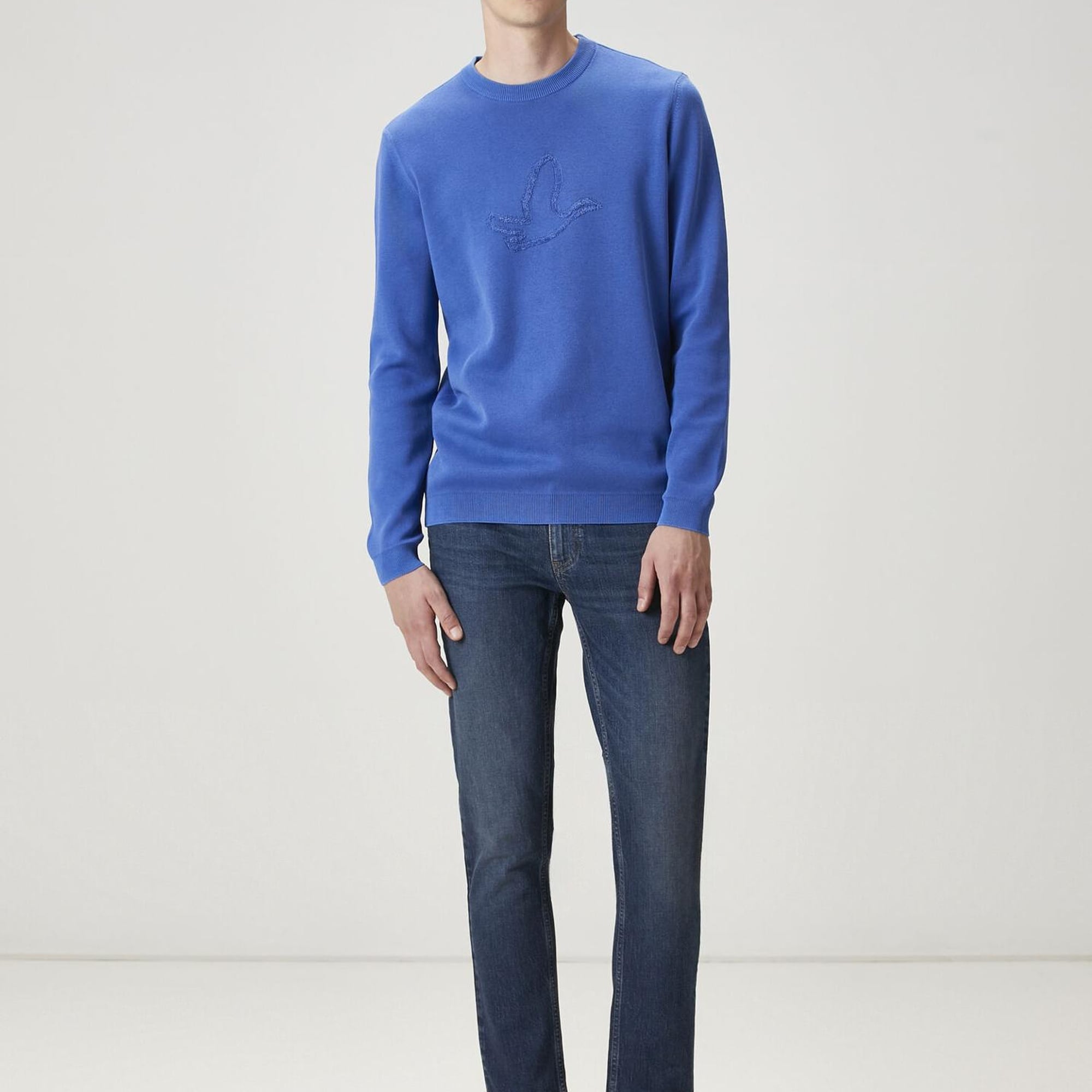 Beymen Club Erkek Saks Logo Jakarlı Kazak