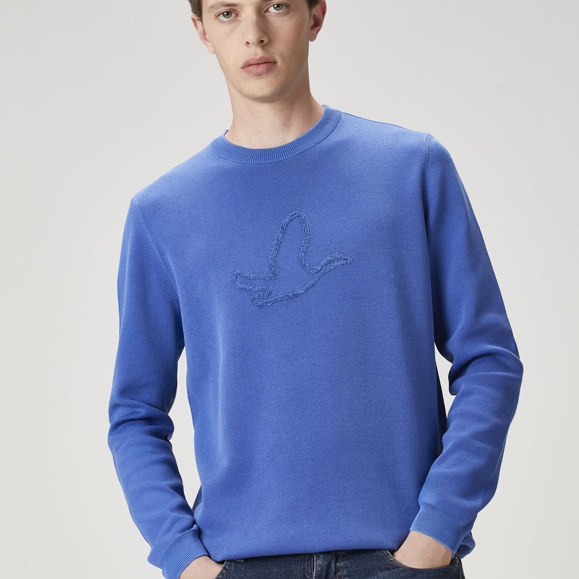 Beymen Club Erkek Saks Logo Jakarlı Kazak