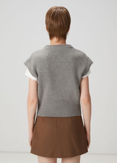  Beymen Club Kadın Gri Melanj Yün Süveter