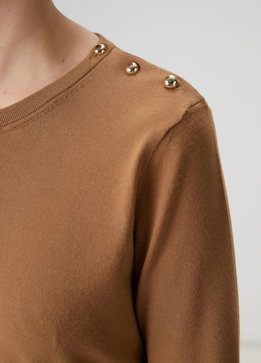  Beymen Club Kadın Tarçın Omzu Düğmeli Triko