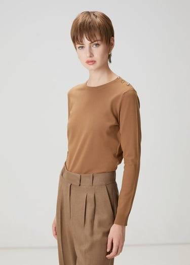  Beymen Club Kadın Tarçın Omzu Düğmeli Triko