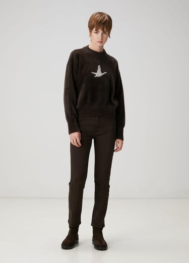  Beymen Club Kadın Kahverengi Taşlı Logo Detaylı Kazak