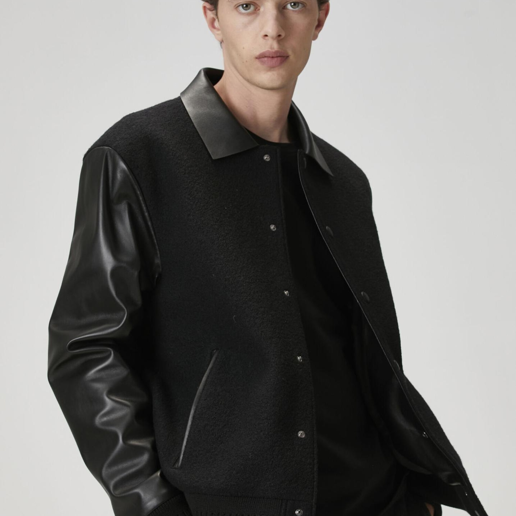 Beymen Club Erkek Siyah Garni Detaylı Deri Mont