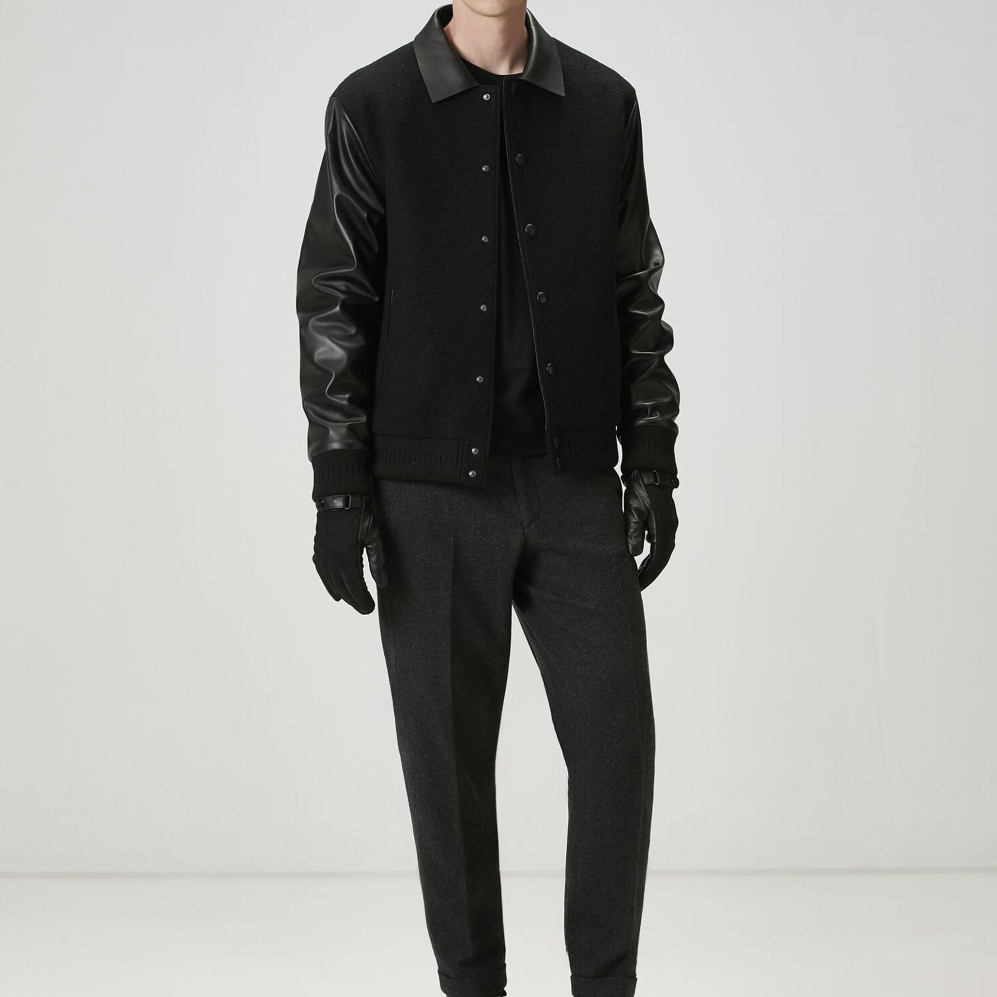 Beymen Club Erkek Siyah Garni Detaylı Deri Mont