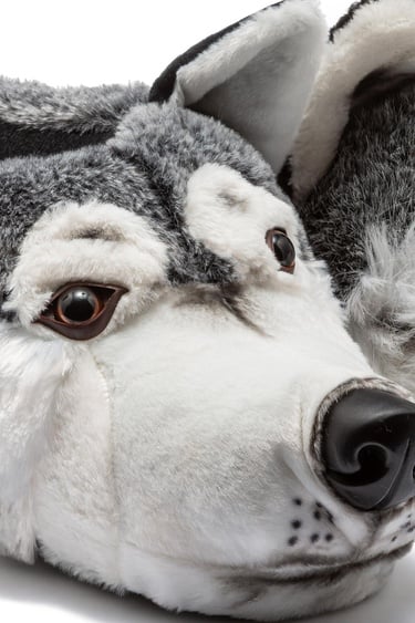  Siberia Erkek Hayvanlı Panduf Gri 41/46