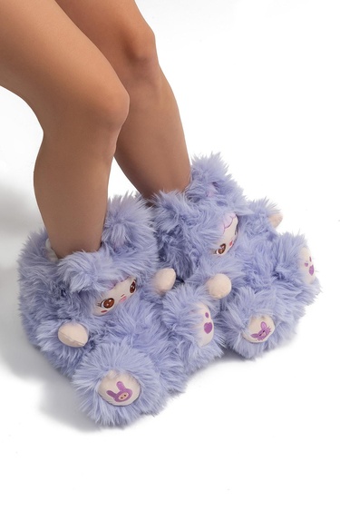  Lingo Kadın Hayvanlı Panduf Mor 36/41