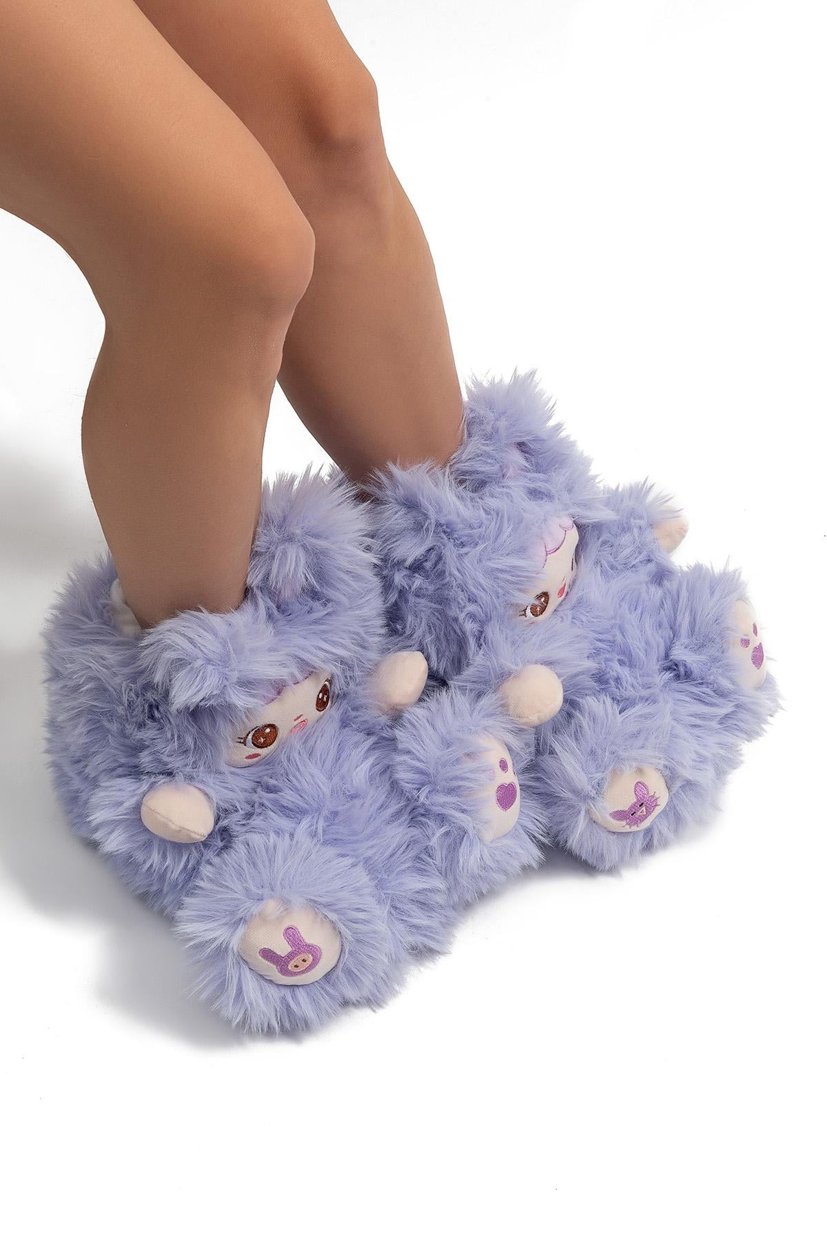  Lingo Kadın Hayvanlı Panduf Mor 36/41