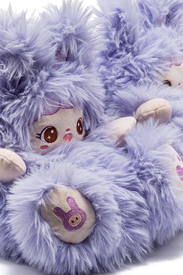  Lingo Kadın Hayvanlı Panduf Mor 36/41