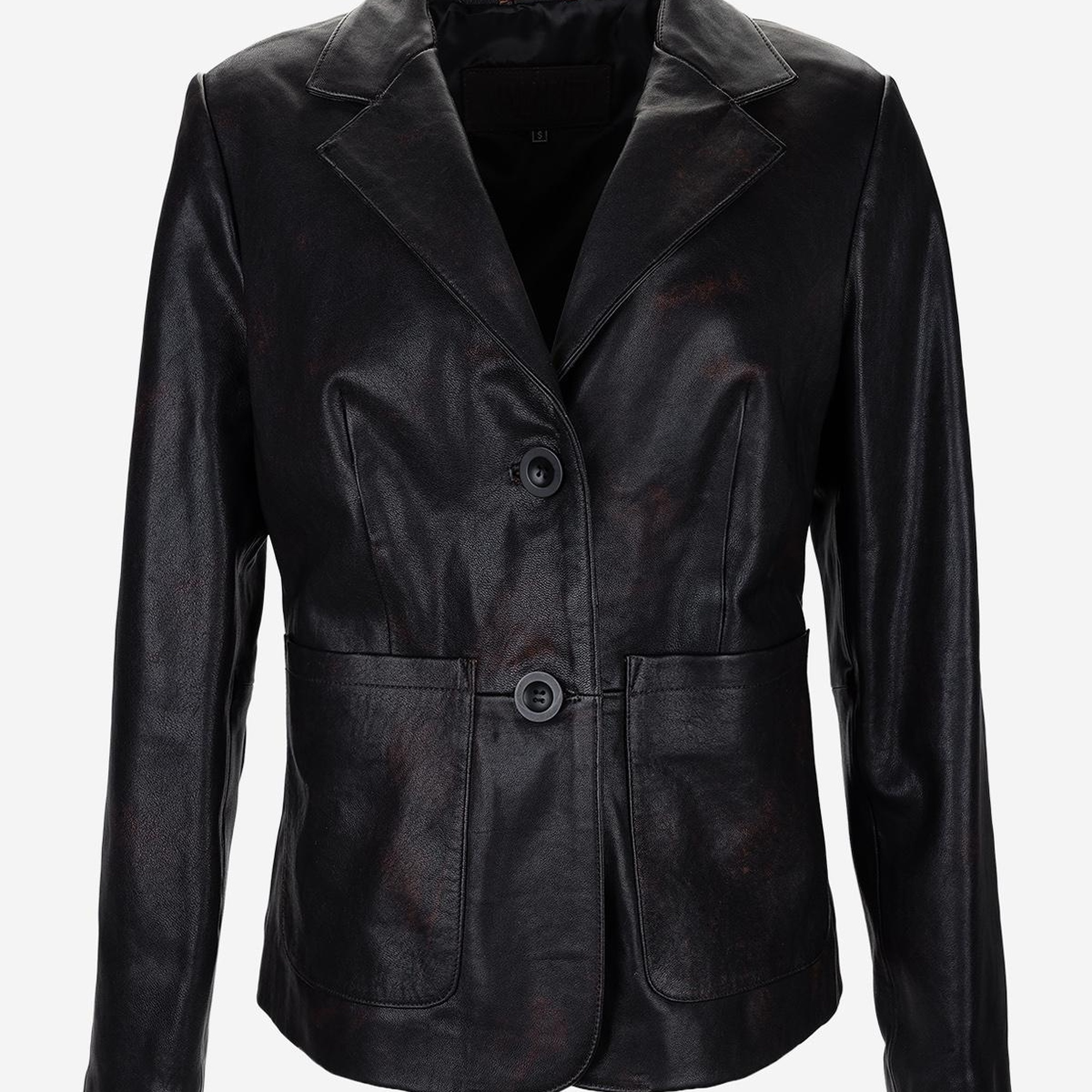 Valmenti Kadın Hakiki Deri Kızıl Eskitme Deri Mont