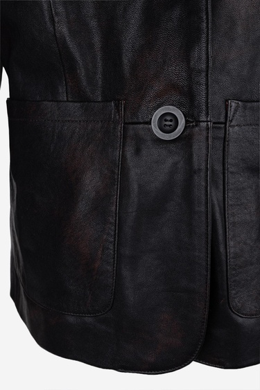  Valmenti Kadın Hakiki Deri Kızıl Eskitme Deri Mont