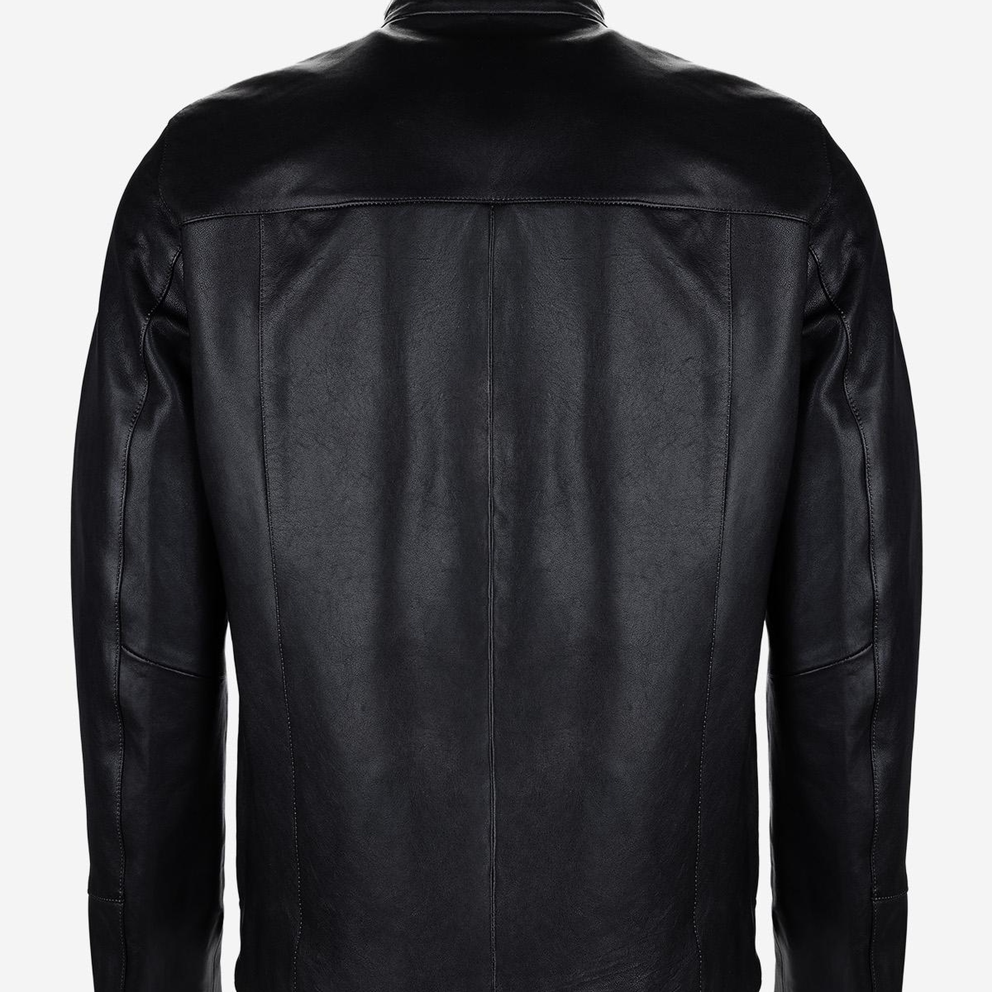 Valmenti Erkek Hakiki Deri Siyah Eskitme Deri Mont