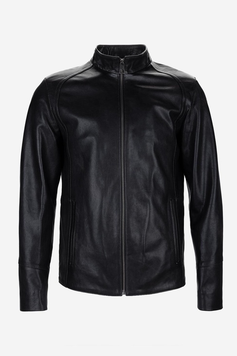  Valmenti Erkek Hakiki Deri Siyah Eskitme Deri Mont