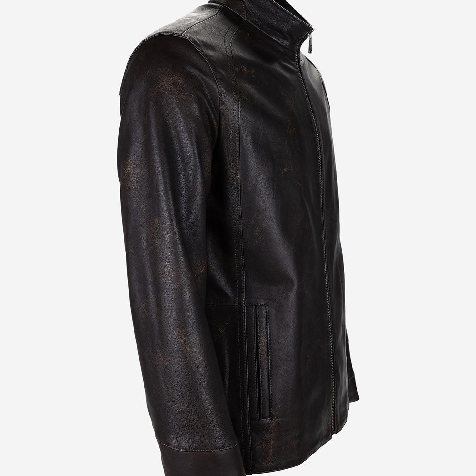 Valmenti Erkek Hakiki Deri Viski Eskitme Deri Mont