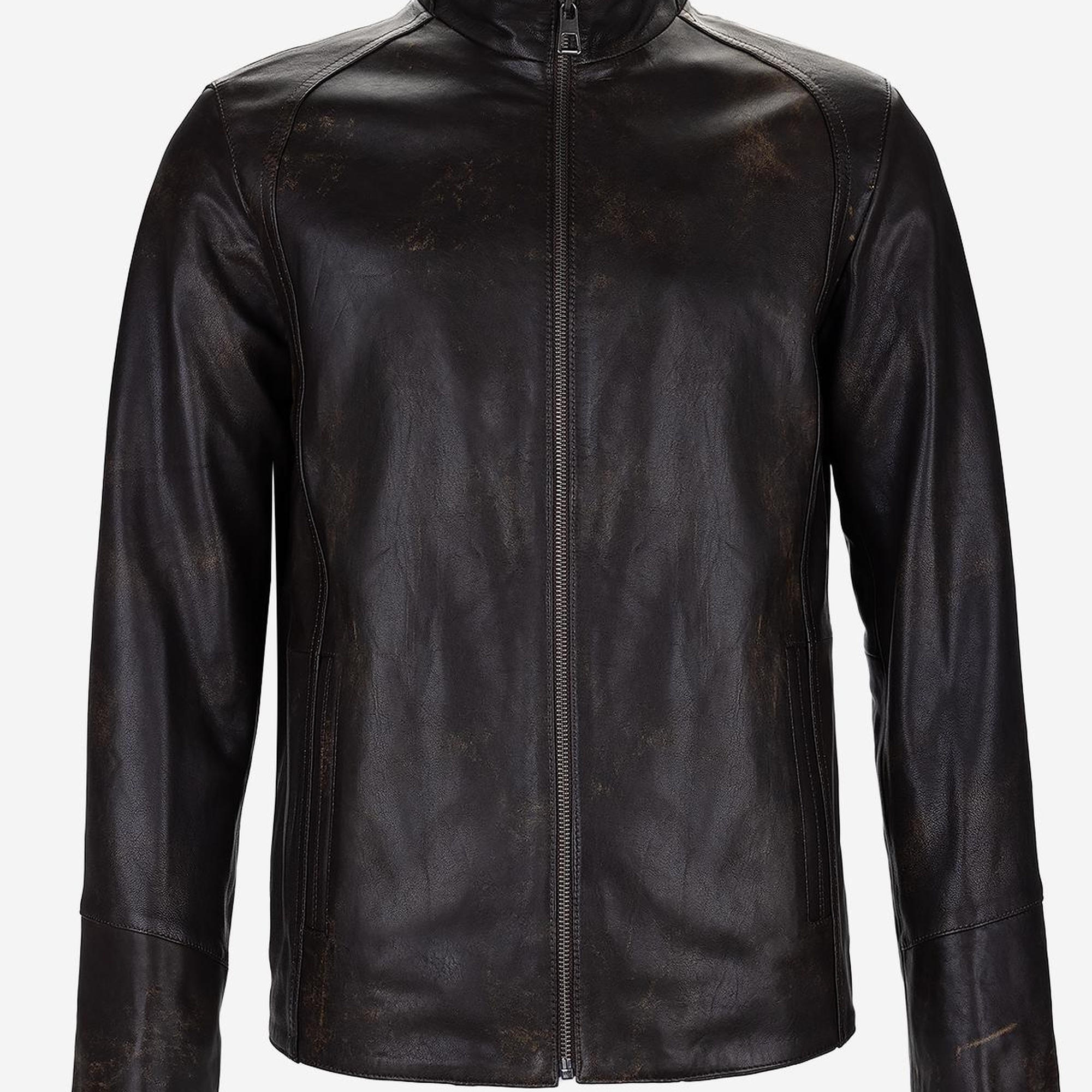 Valmenti Erkek Hakiki Deri Viski Eskitme Deri Mont