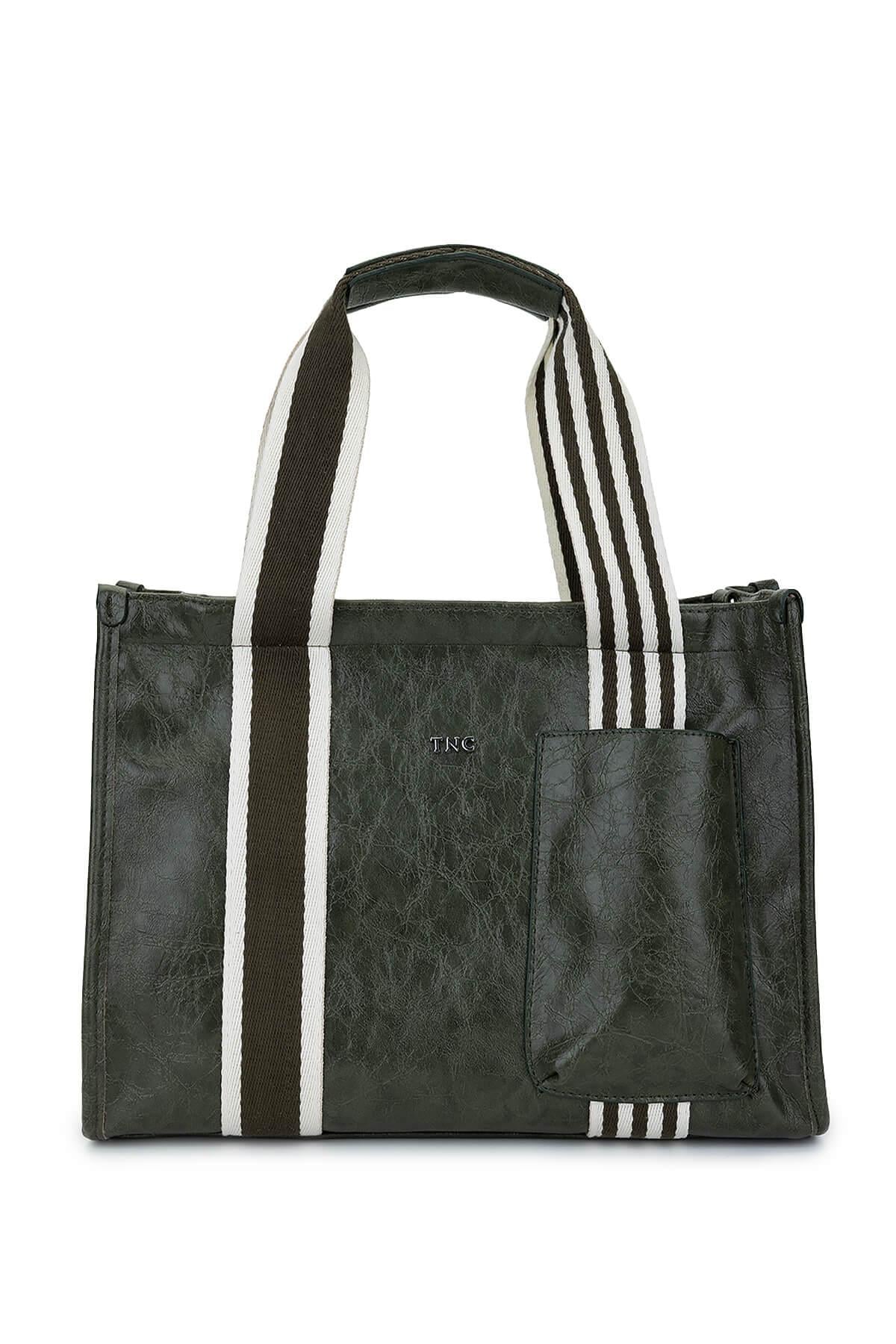  Tamer Tanca Kadın Vegan Haki Rugan Omuz Çanta