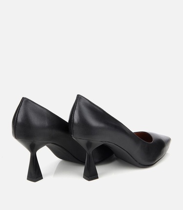  Kadın Deri Siyah Esnek Tabanlı Stiletto