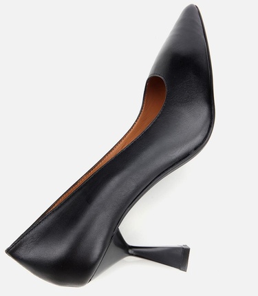  Kadın Deri Siyah Esnek Tabanlı Stiletto