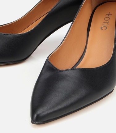  Kadın Deri Siyah İnce Topuklu Stiletto