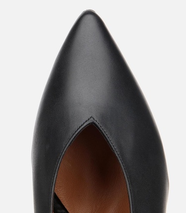  Kadın Deri Siyah Kalın Topuklu Ayakkabı