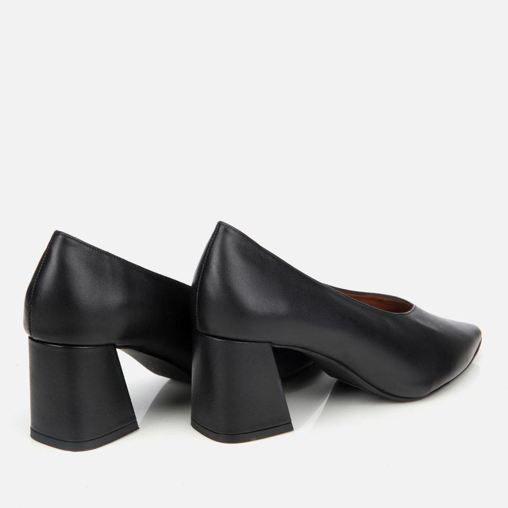 Kadın Deri Siyah Kalın Topuklu Ayakkabı