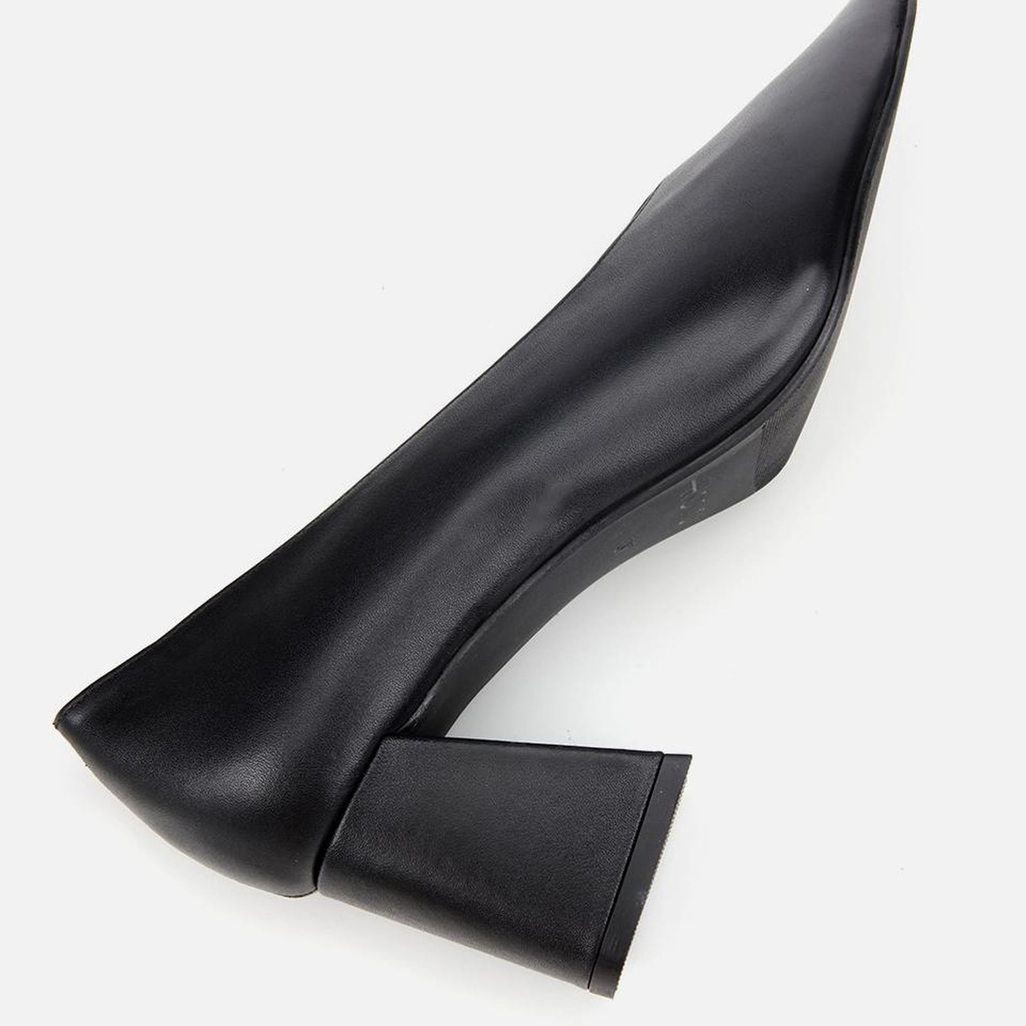 Kadın Deri Siyah Kalın Topuklu Ayakkabı