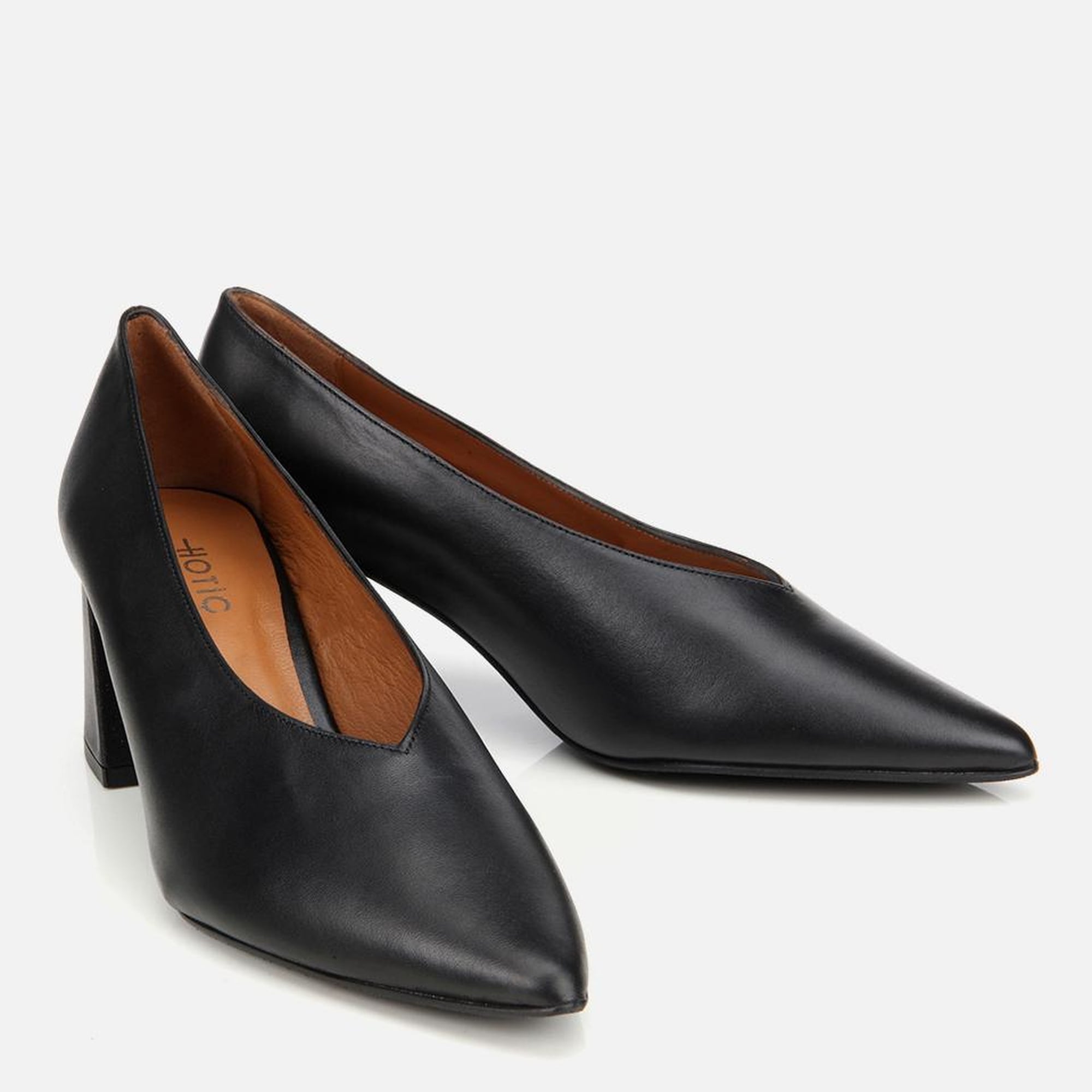 Kadın Deri Siyah Kalın Topuklu Ayakkabı