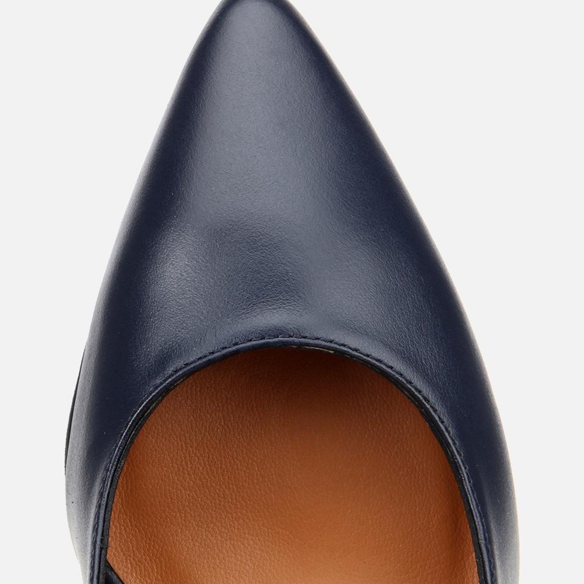 Kadın Deri Lacivert Esnek Tabanlı Stiletto