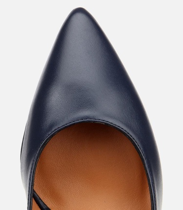  Kadın Deri Lacivert Esnek Tabanlı Stiletto