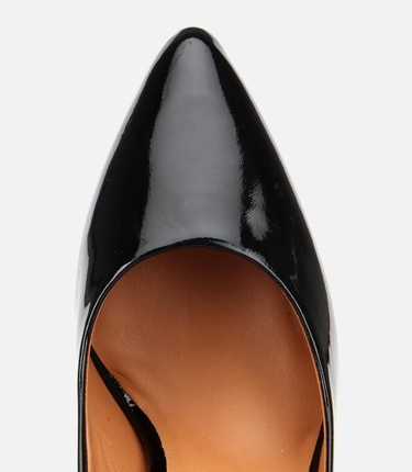  Kadın Rugan Deri Siyah Stiletto