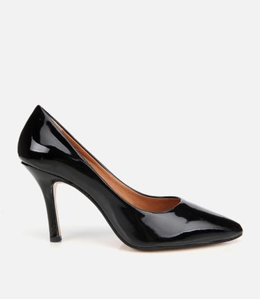  Kadın Rugan Deri Siyah Stiletto