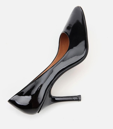  Kadın Rugan Deri Siyah Stiletto