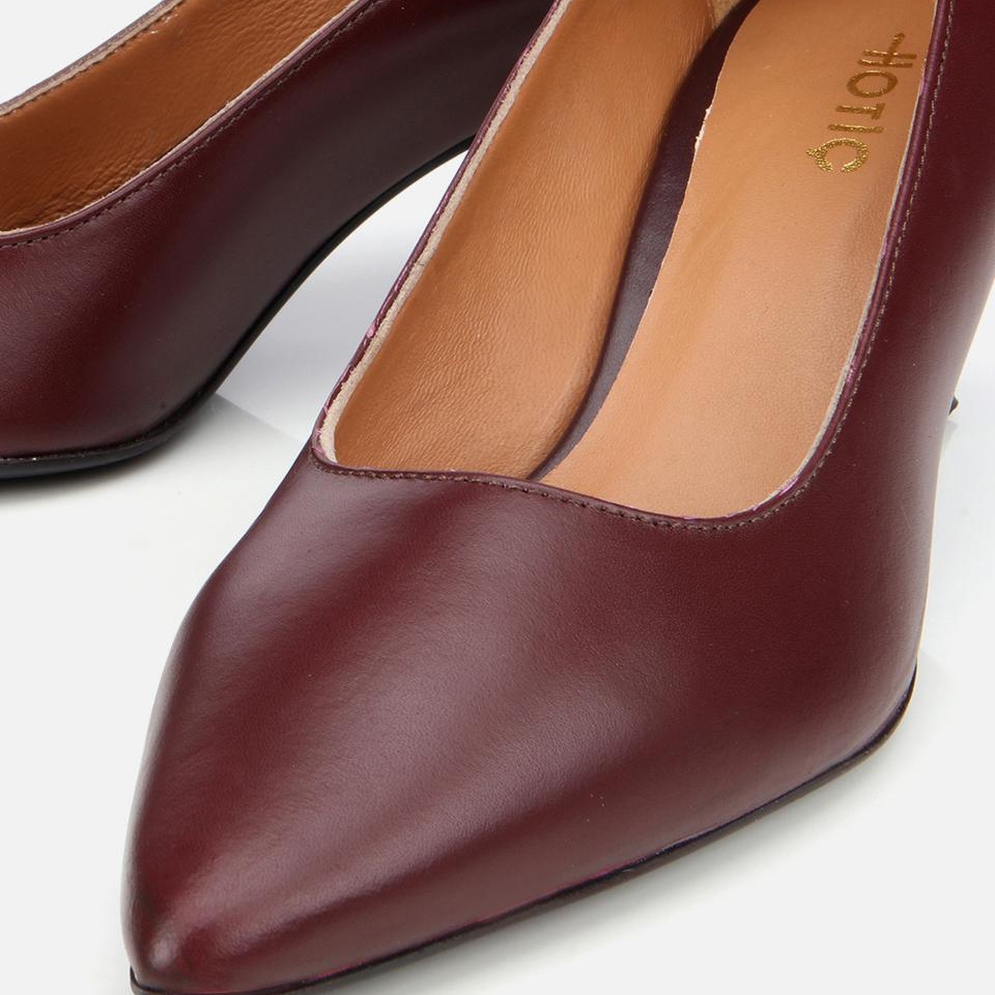 Kadın Deri Bordo Esnek Tabanlı Stiletto