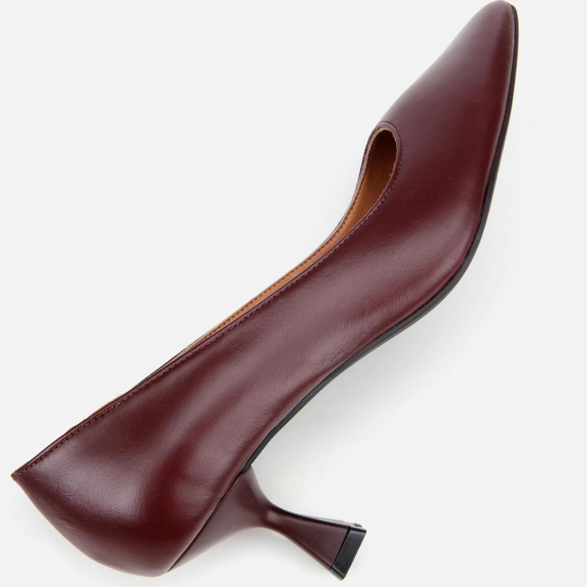 Kadın Deri Bordo Esnek Tabanlı Stiletto