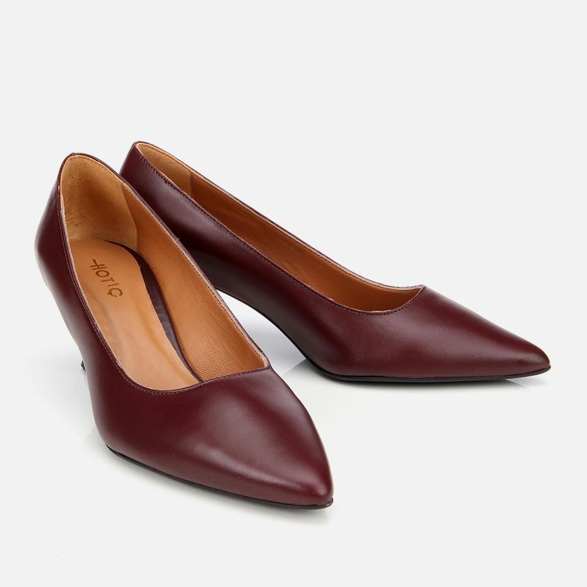 Kadın Deri Bordo Esnek Tabanlı Stiletto