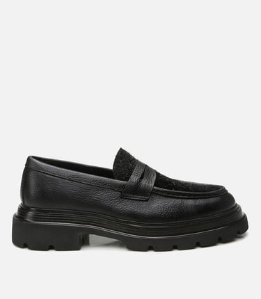  Erkek Deri Siyah Loafer