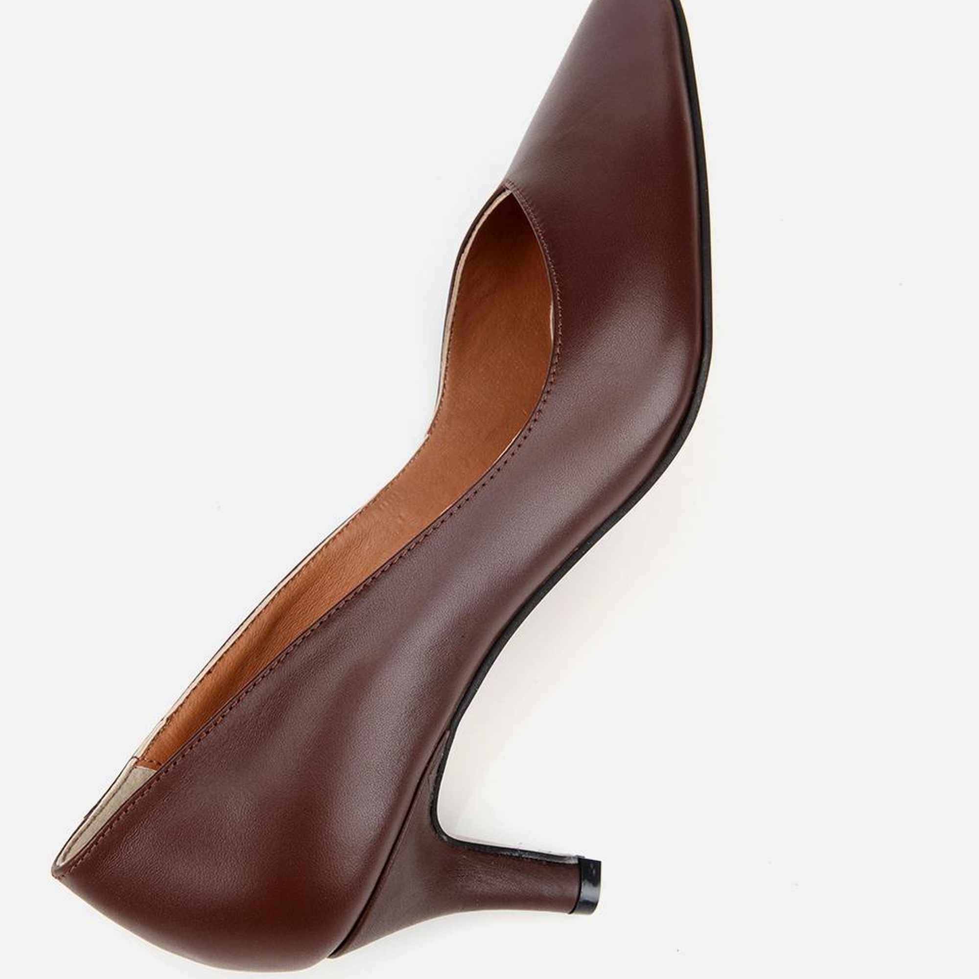 Kadın Deri Kahverengi İnce Topuklu Stiletto