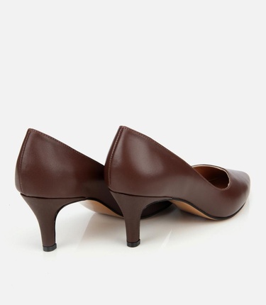  Kadın Deri Kahverengi İnce Topuklu Stiletto